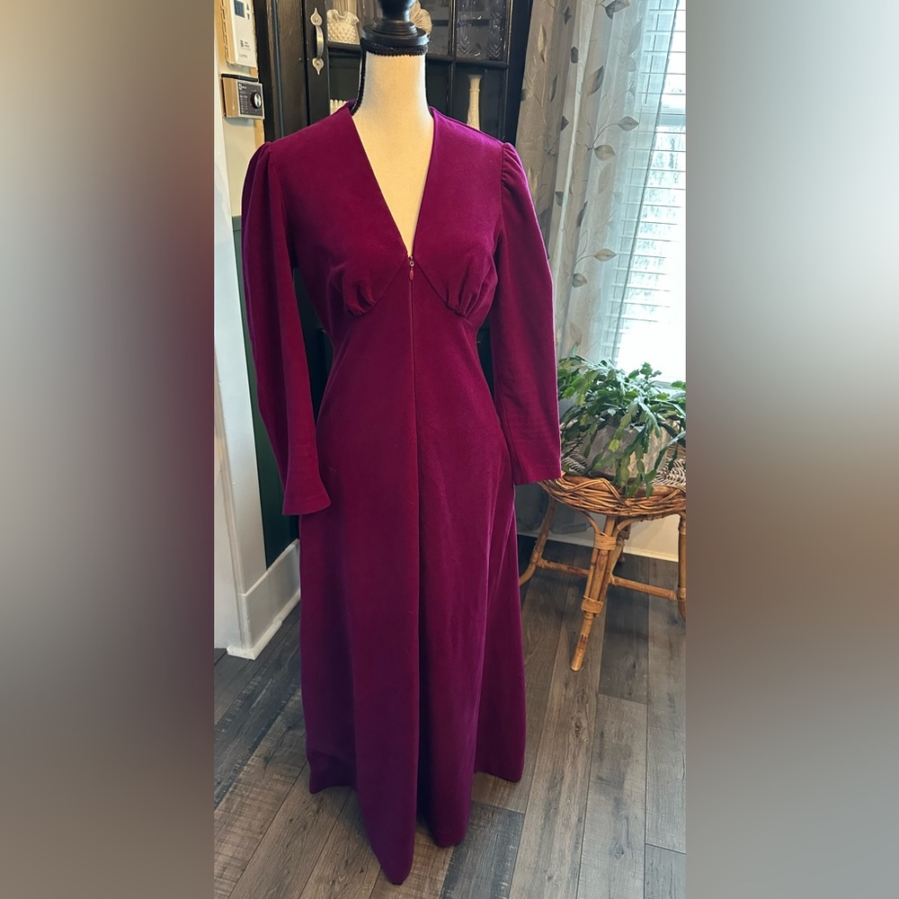 Vanity Fair Deep Plum Long Sleeve Nightgown